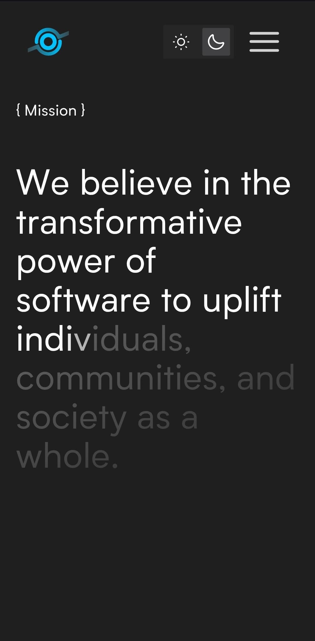 Home page (Mobile)