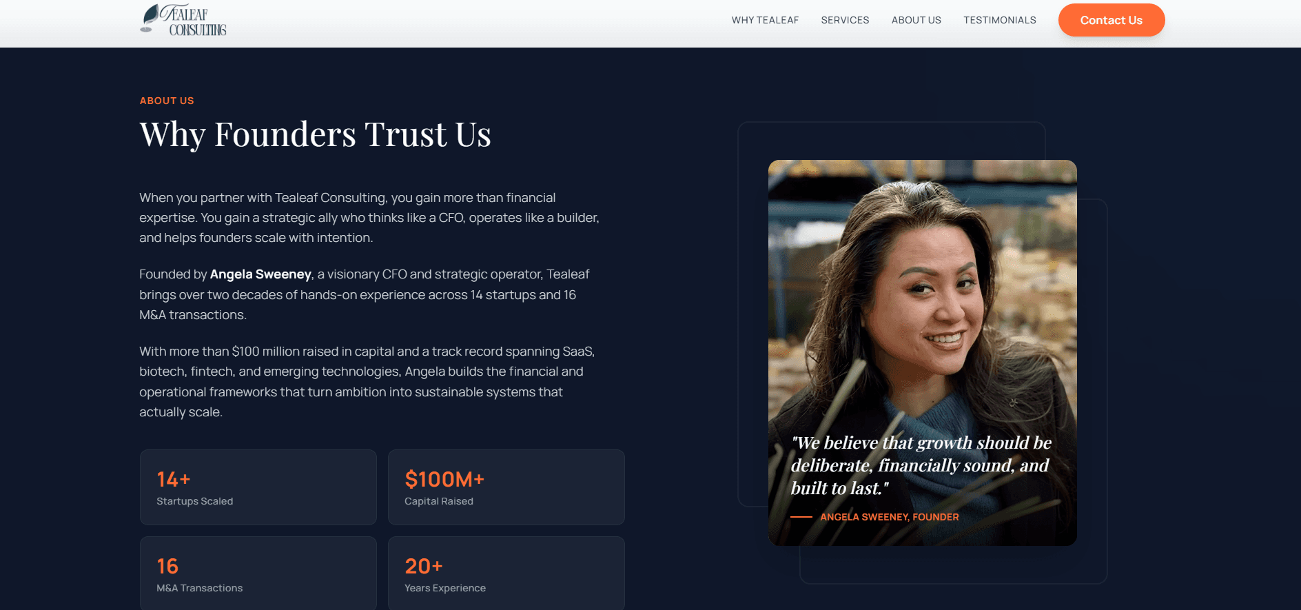 Home page - about us section