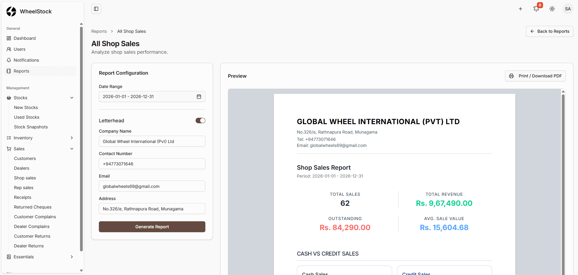 Generate reports